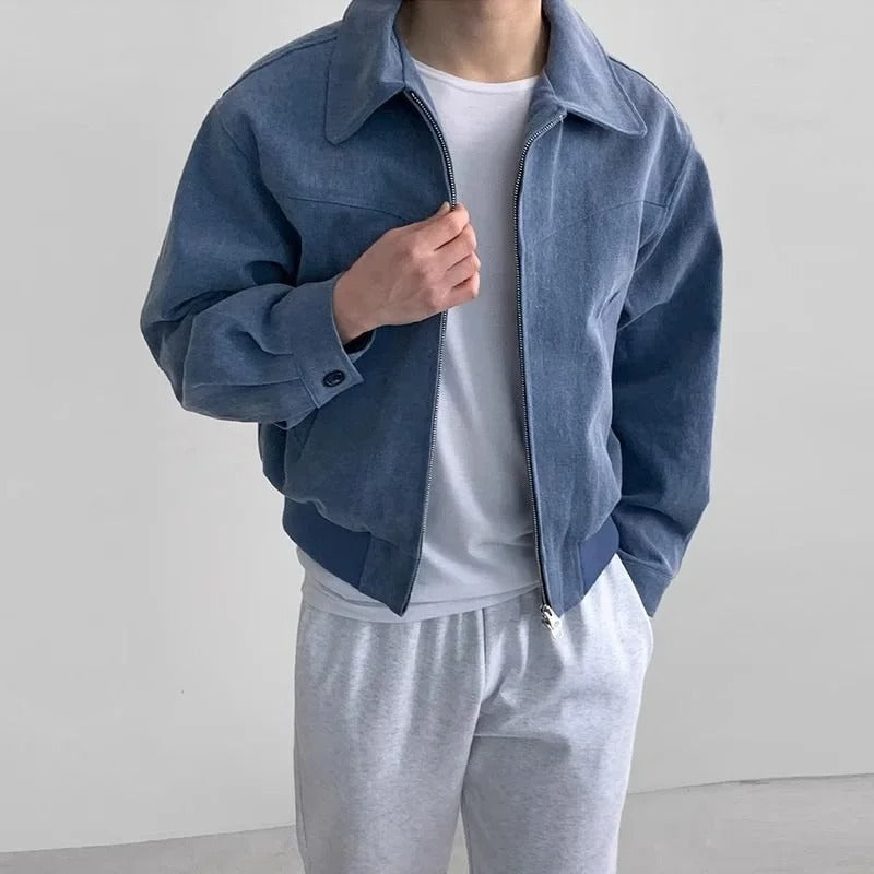 Men’s Bomber Jacket Tailored with Zip and Pockets