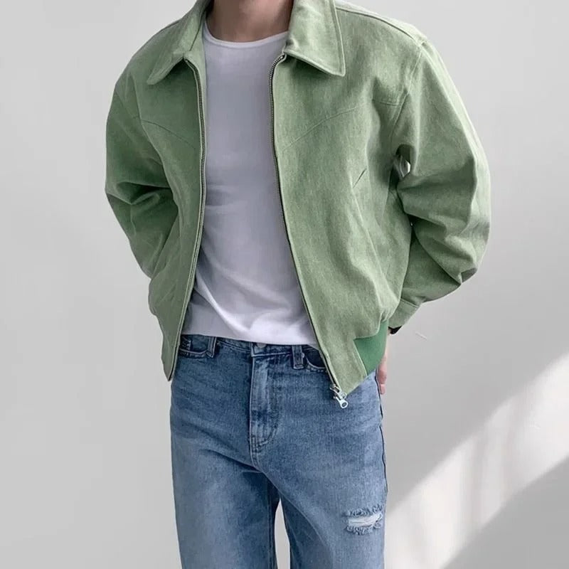 Men’s Bomber Jacket Tailored with Zip and Pockets