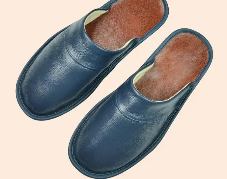 Comfortable Men’s Vegan Leather Slip-On Slippers