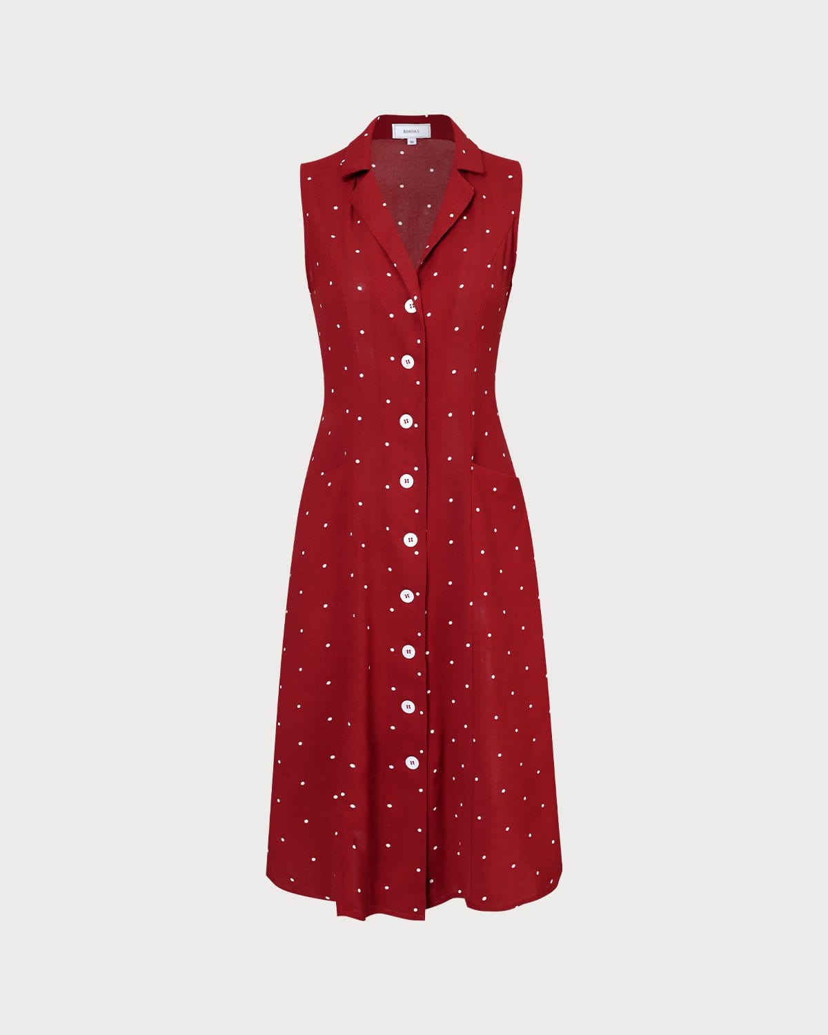 Red Polka Dot Tie Back Midi Dress
