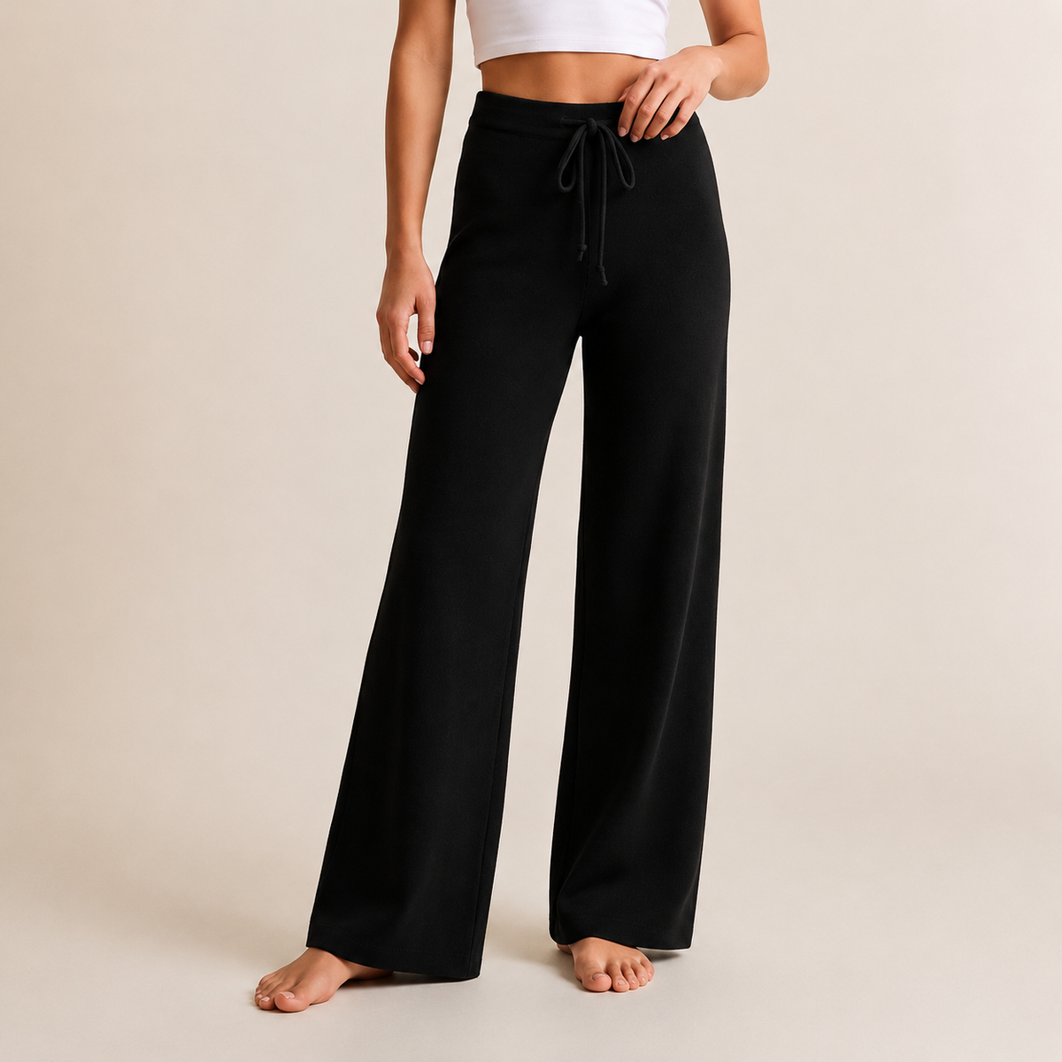 Women's High Waisted Comfort Knit Pants | Casual Trousers