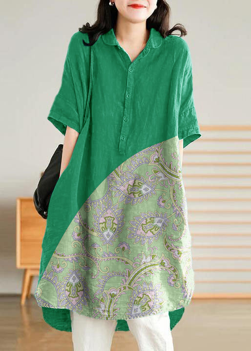 Relaxed Fit Jade Green Linen Maxi Dress