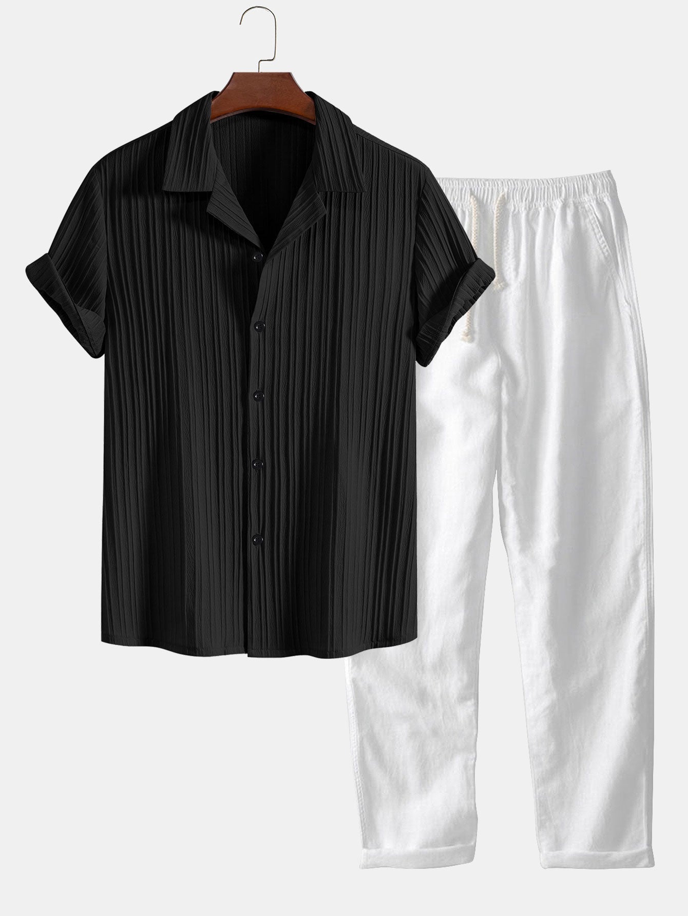 Men’s Casual Short Sleeve Shirt & Shorts Set