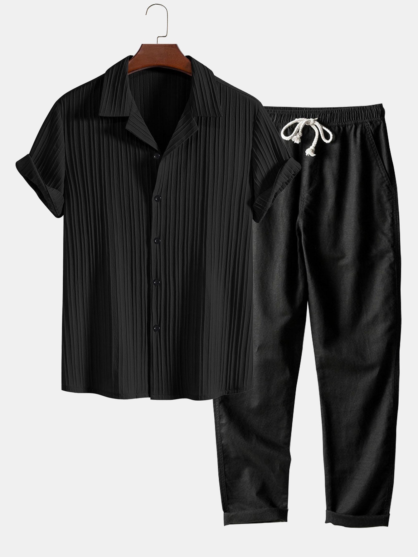 Men’s Casual Short Sleeve Shirt & Shorts Set