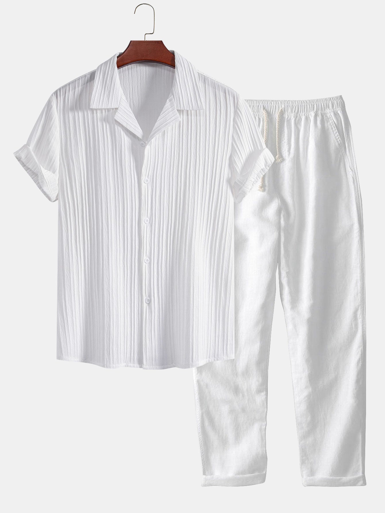 Men’s Casual Short Sleeve Shirt & Shorts Set