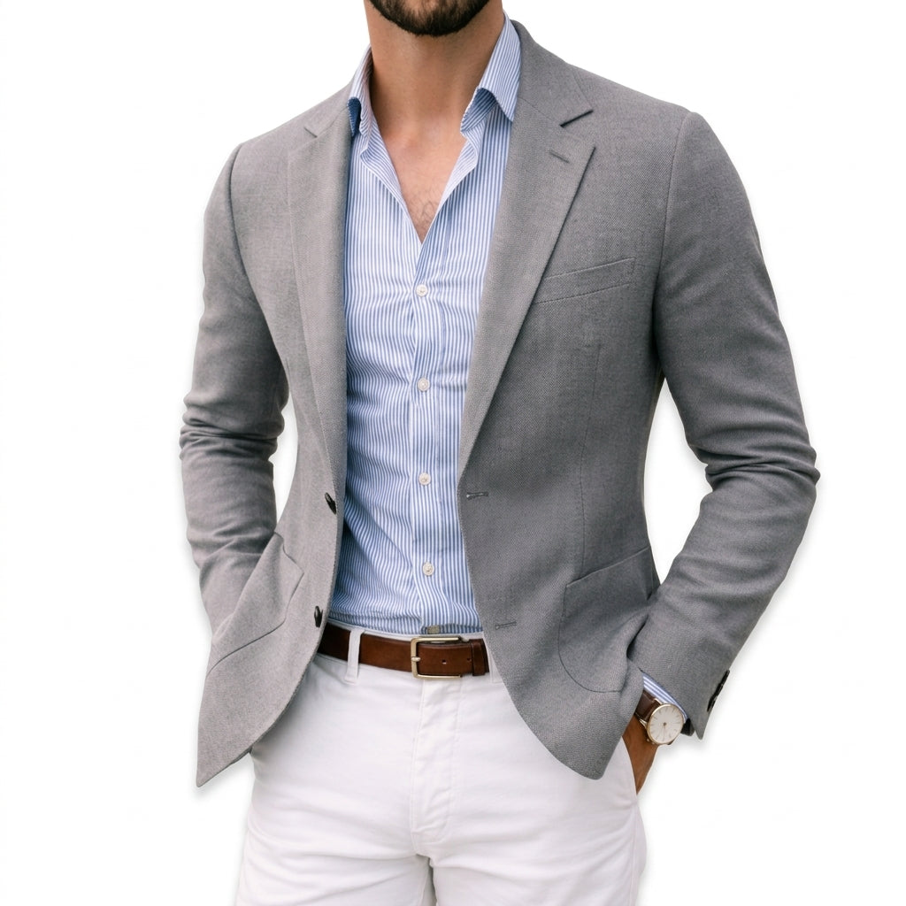 Men’s Knitted Blazer with Classic Lapels