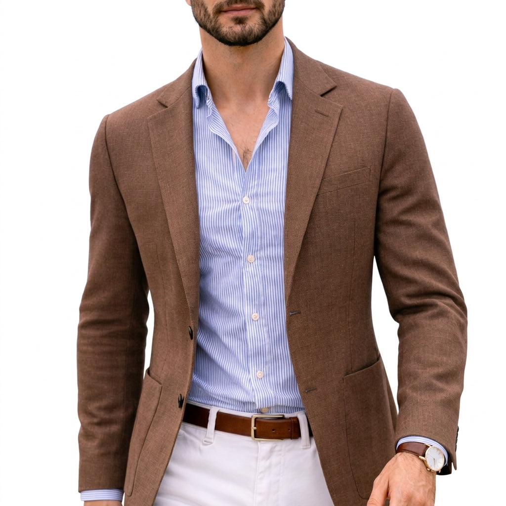 Men’s Knitted Blazer with Classic Lapels