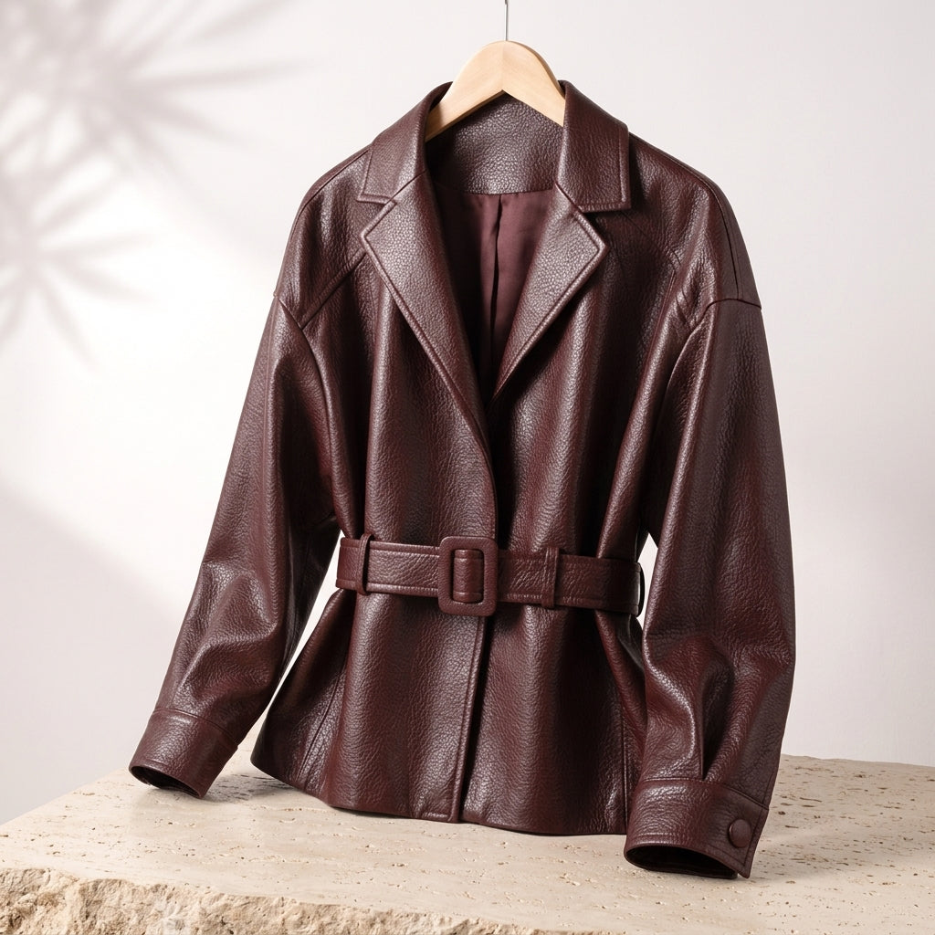 Women's Leather Jacket with Tailored Fit