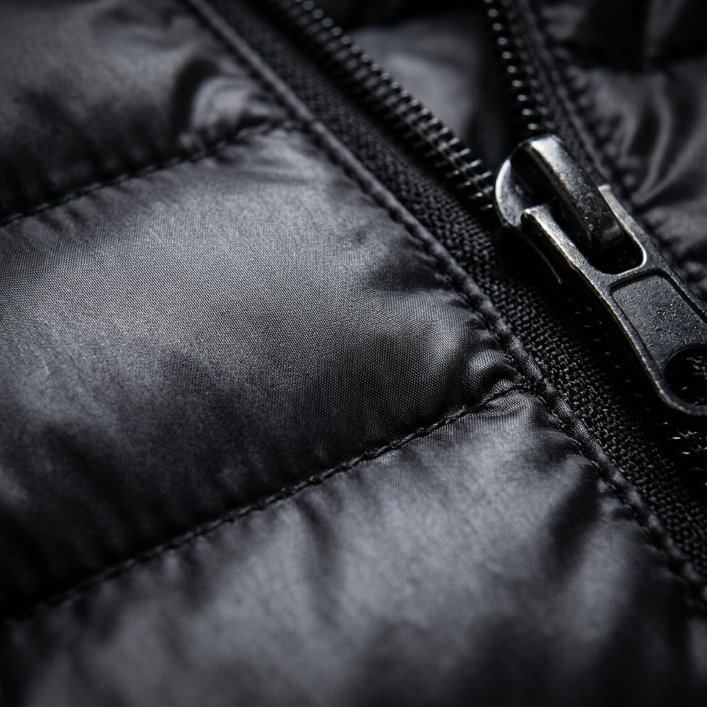 Men’s Puffer Jacket Elegant Quilted Hooded Cotton-Blend