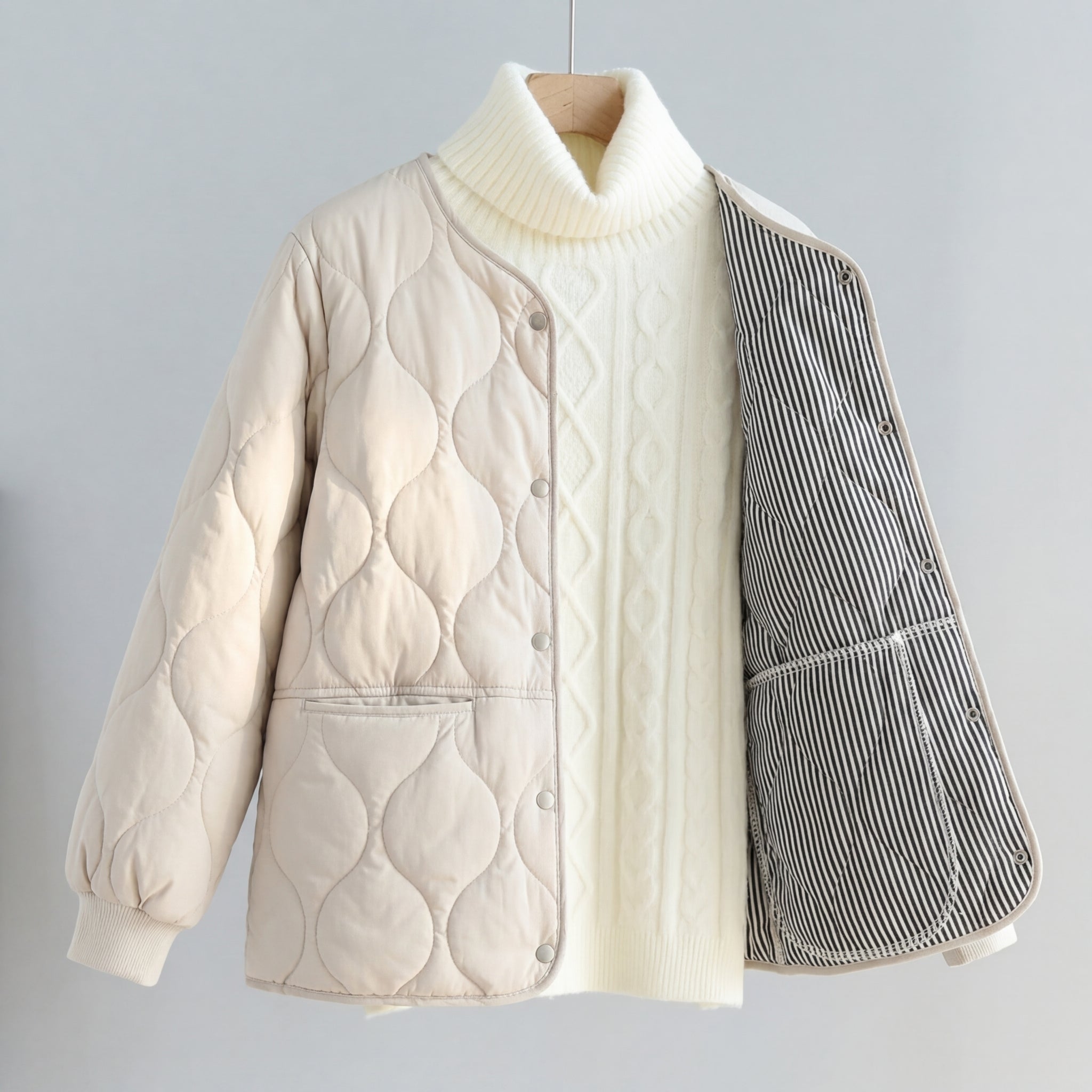 Puffer Jacket Women Quilted Cotton Elegant Fit