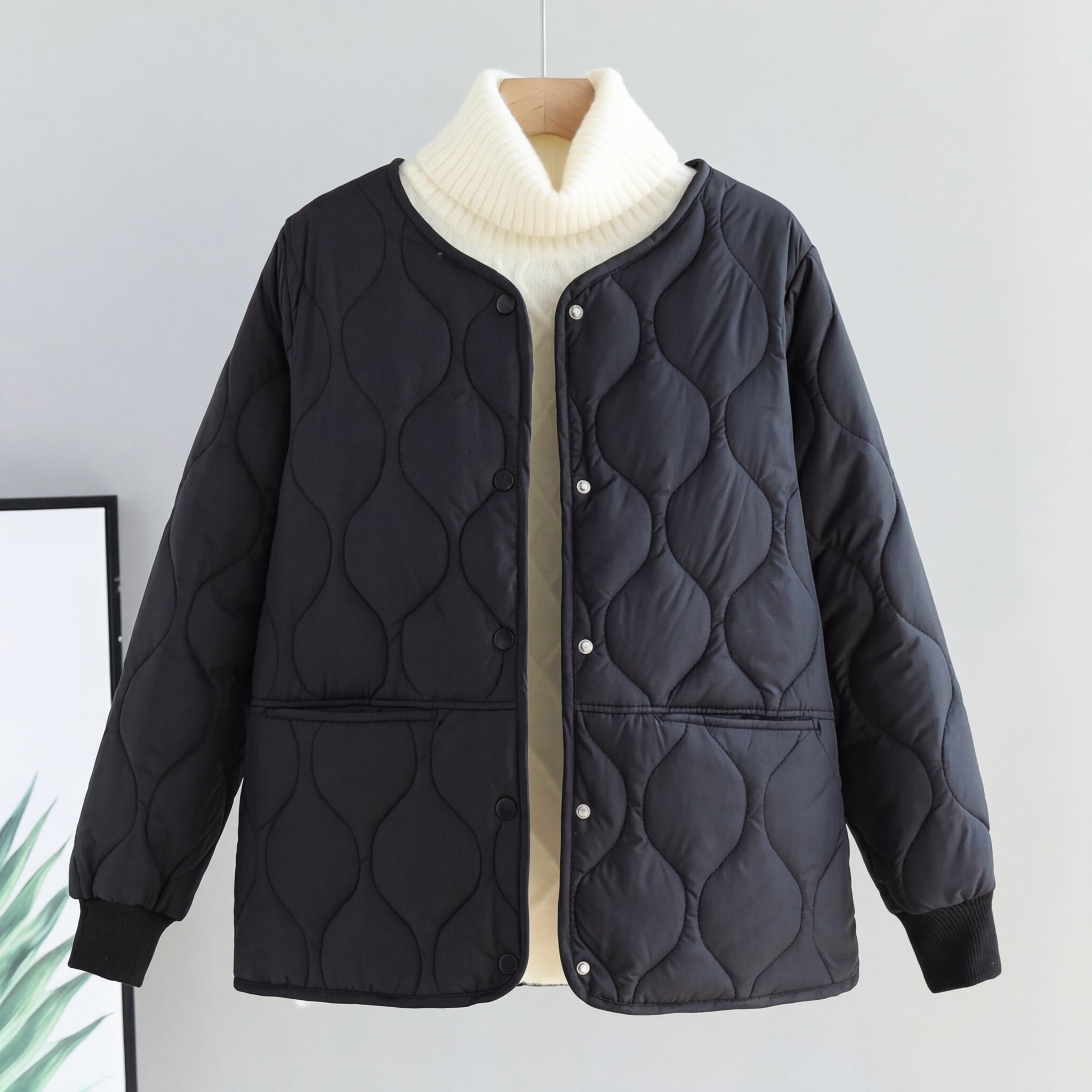 Puffer Jacket Women Quilted Cotton Elegant Fit