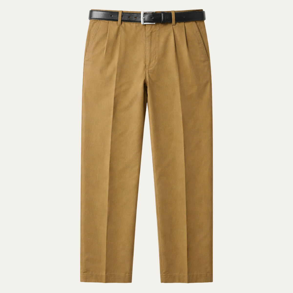 Linen Pants with Elastic Waist and Regular Leg