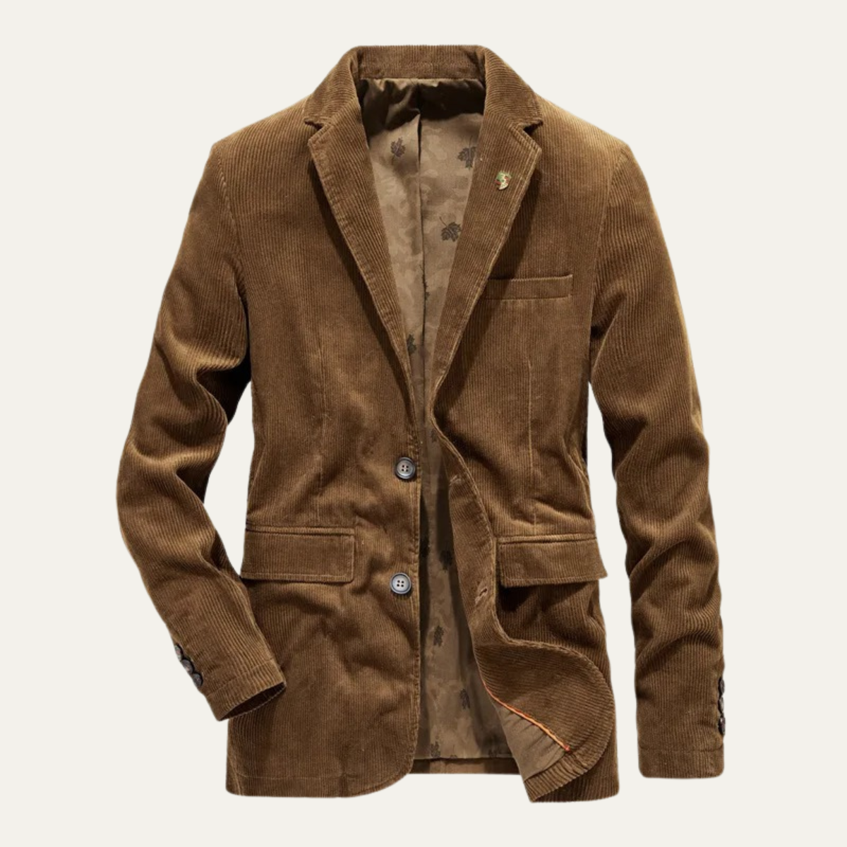 Men’s Ribbed Velvet Blazer with Elbow Patches