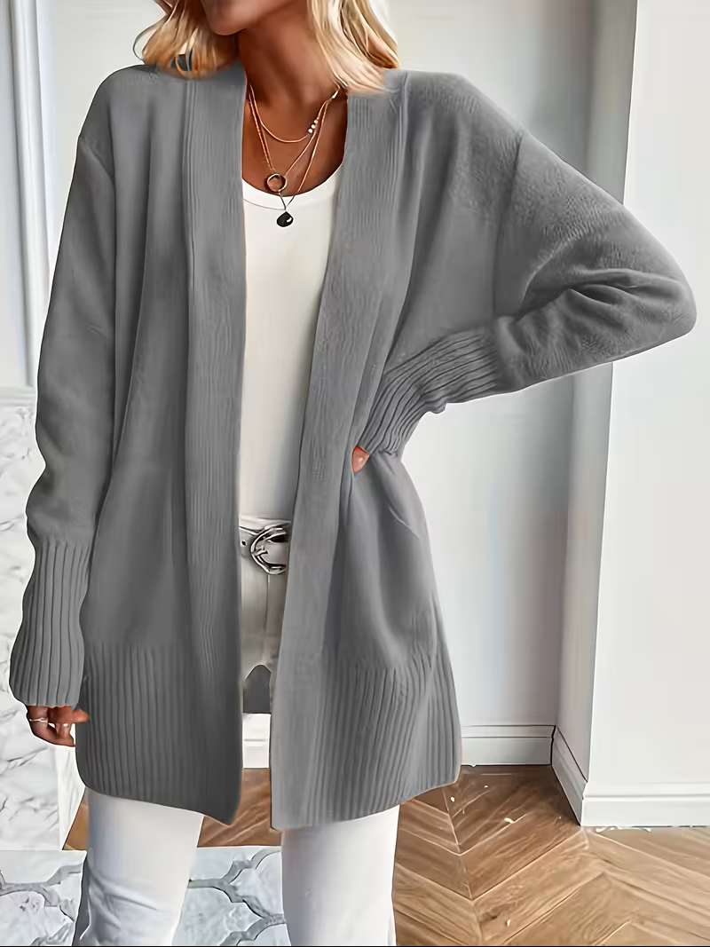 Women's Open-Front Cardigan, Relaxed Fit, Elegant