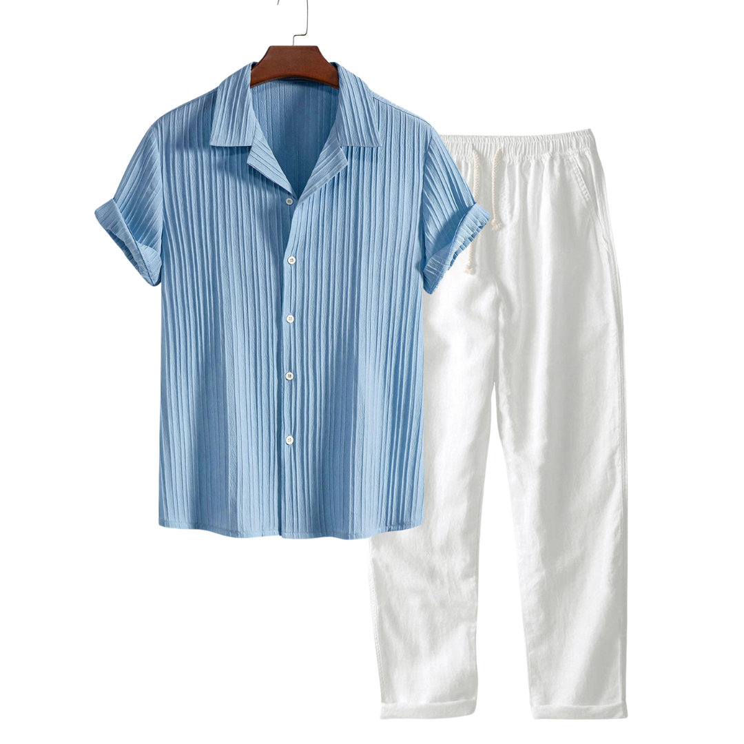 Men’s Casual Short Sleeve Shirt & Shorts Set