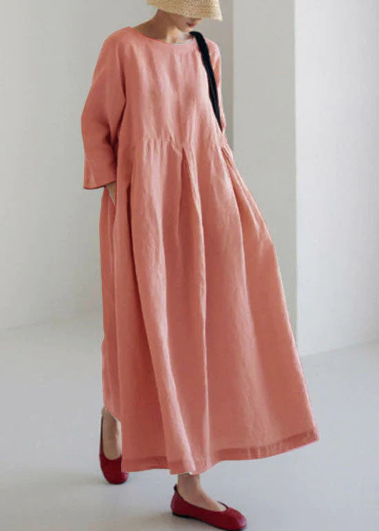 Apricot Cotton Patchwork Maxi Dress