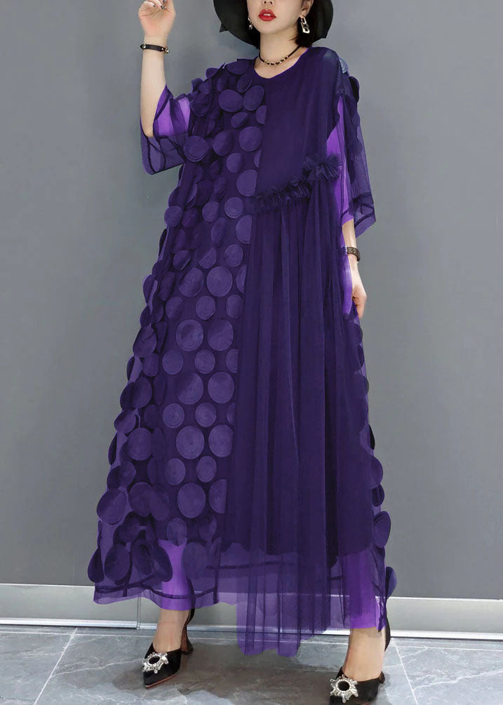 Black Tulle Asymmetrical Maxi Dress