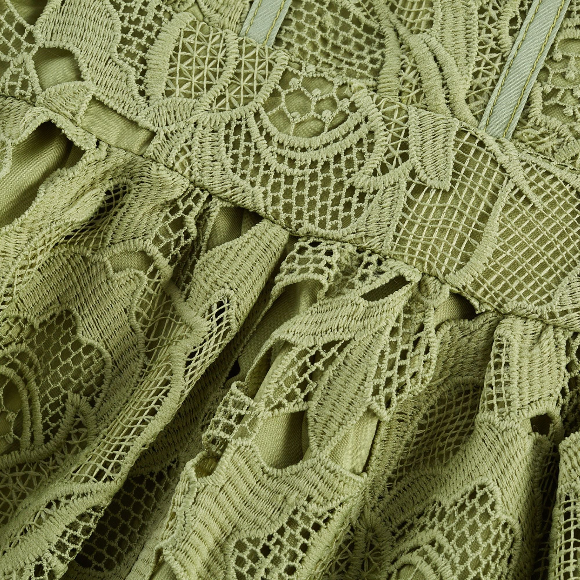 Elegant Green Embroidered Formal Midi Dress