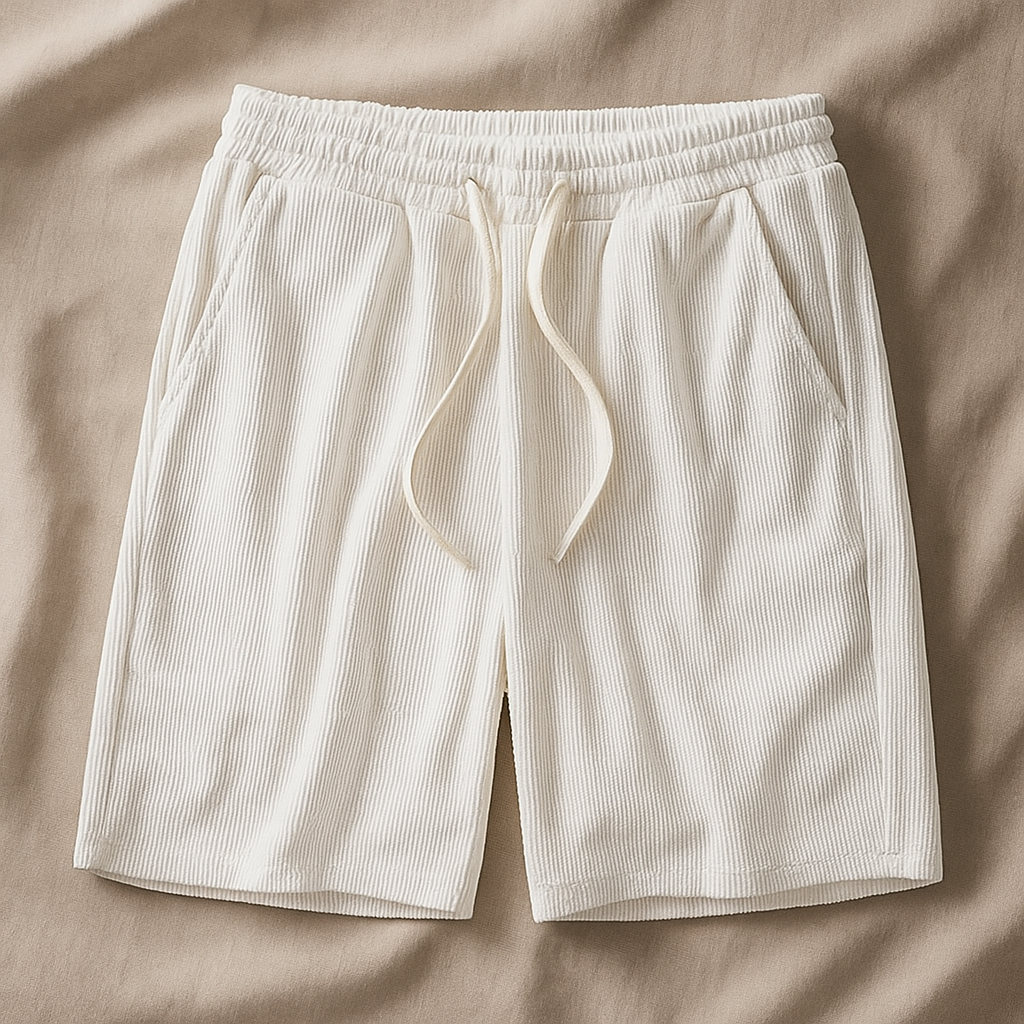 Crest Waffle Knit Casual Shorts