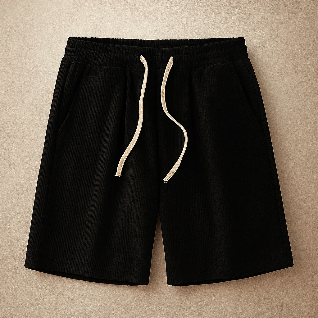 Crest Waffle Knit Casual Shorts