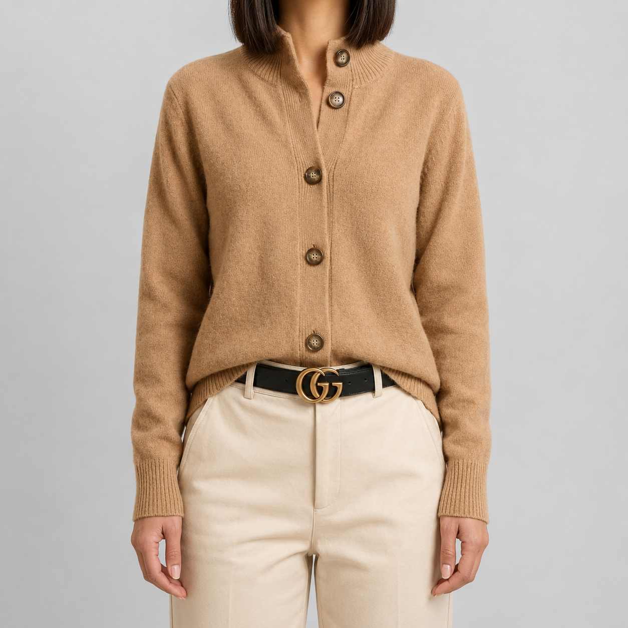 High Neck Soft Knit Cardigan