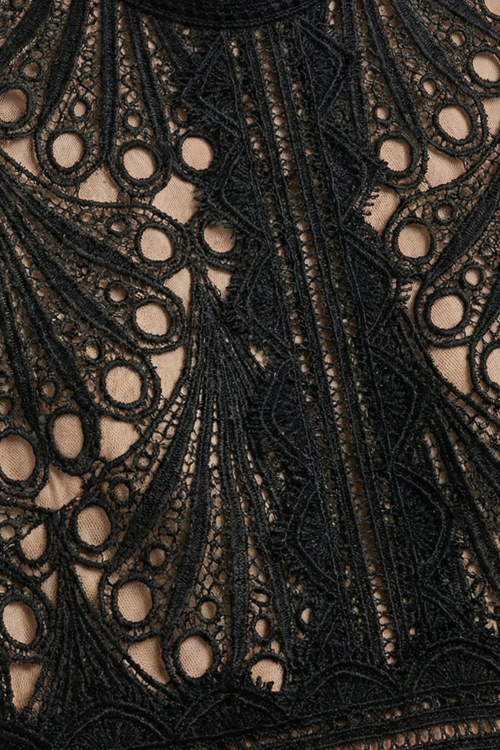 Elegant Midi Lace Dress – High Neck Silhouette