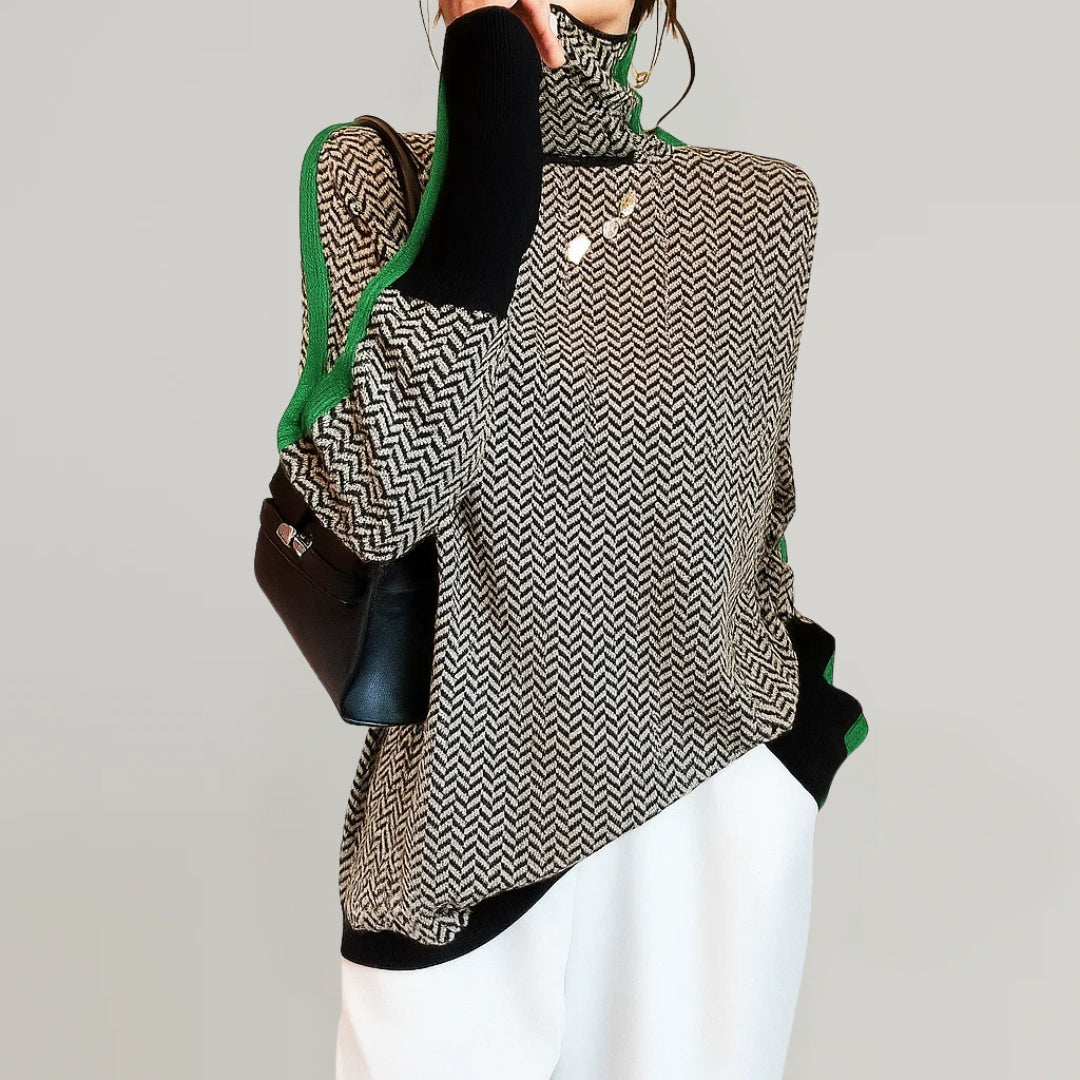 Herringbone Turtleneck Sweater