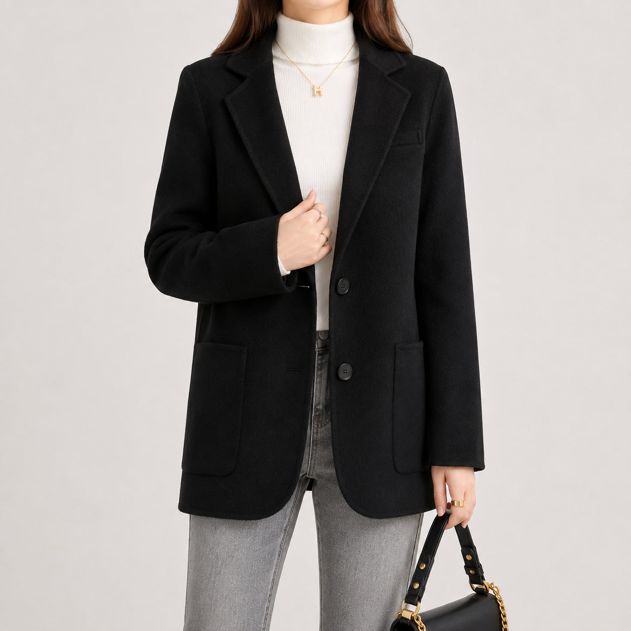 Fall Relaxed Fit Single Breasted Wool Blend Blazer | Occasion Wear