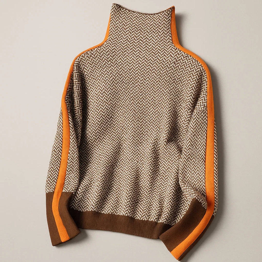 Herringbone Turtleneck Sweater