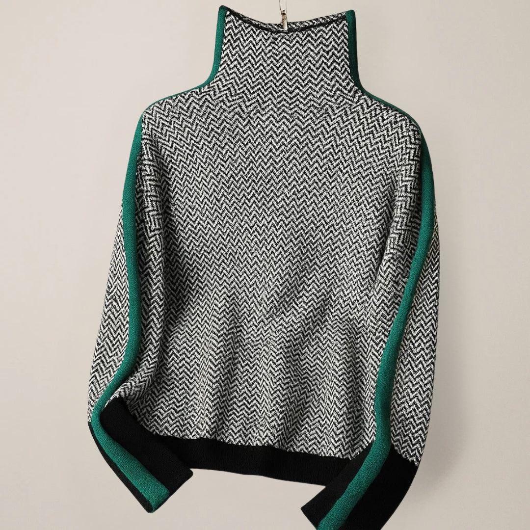 Herringbone Turtleneck Sweater