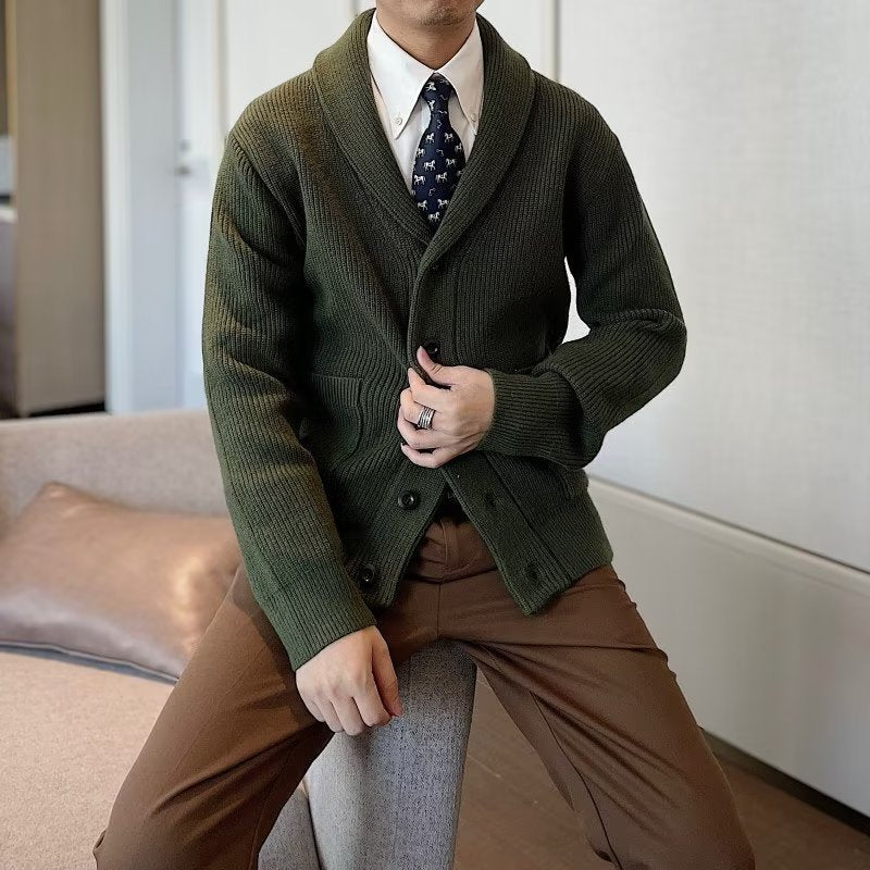 Men’s Relaxed Fit V-Neck Button-Front Cardigan