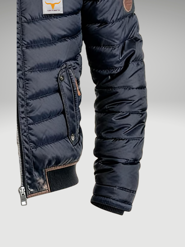 Men’s Puffer Jacket with High Collar and Zipped Pockets