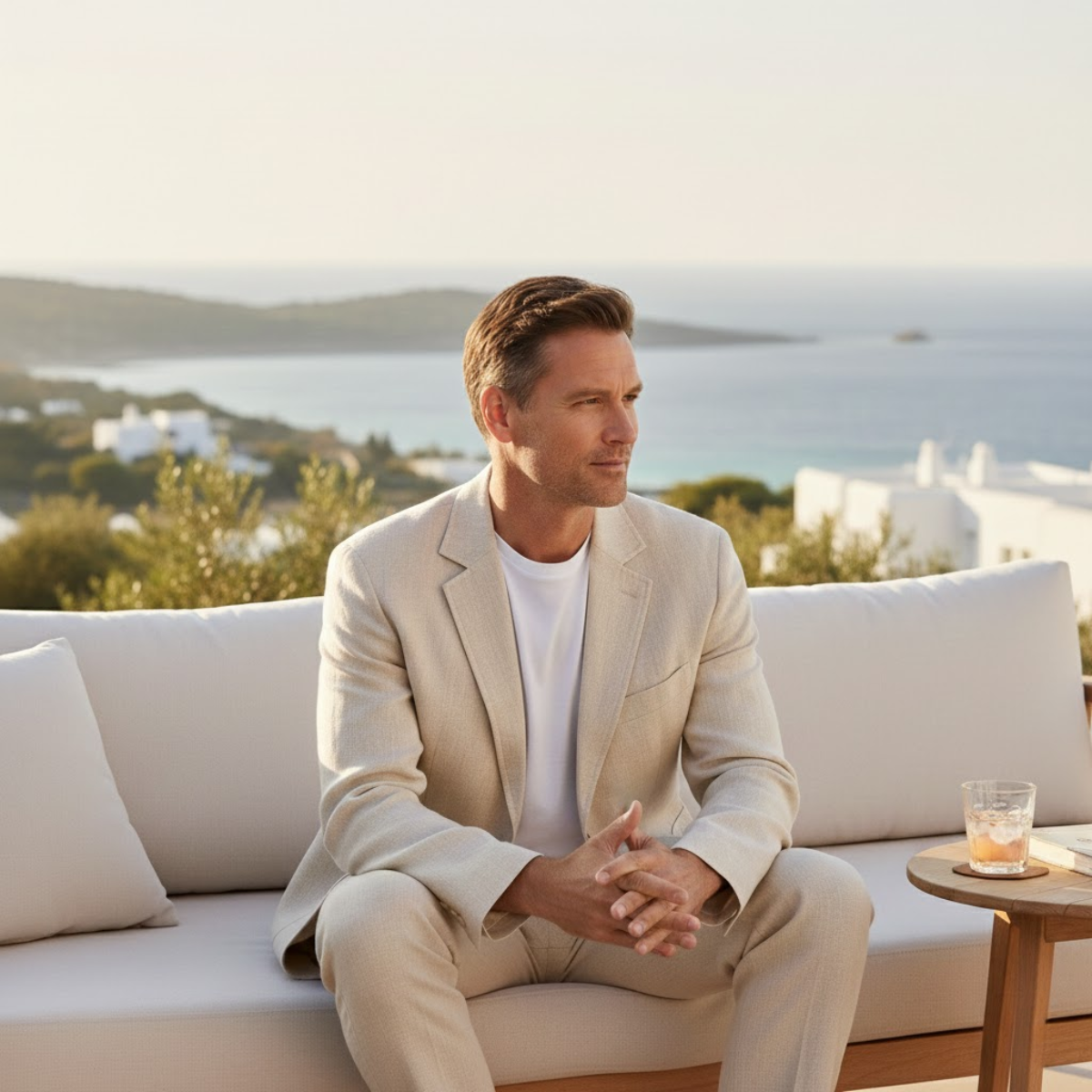 Lightweight Men’s Solid Color Linen Blazer