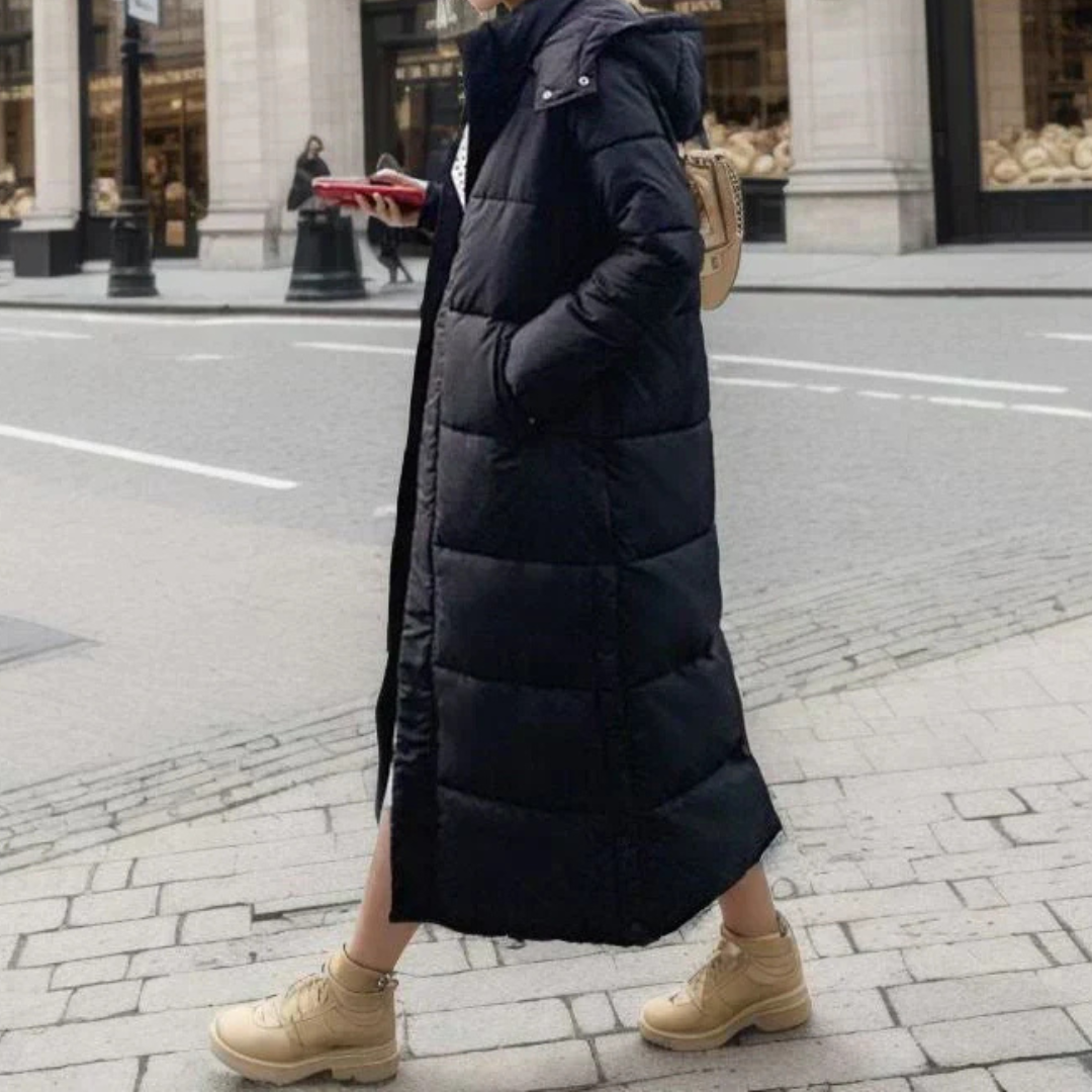 Puffer Jacket Women Winter Quilted Wool Blend