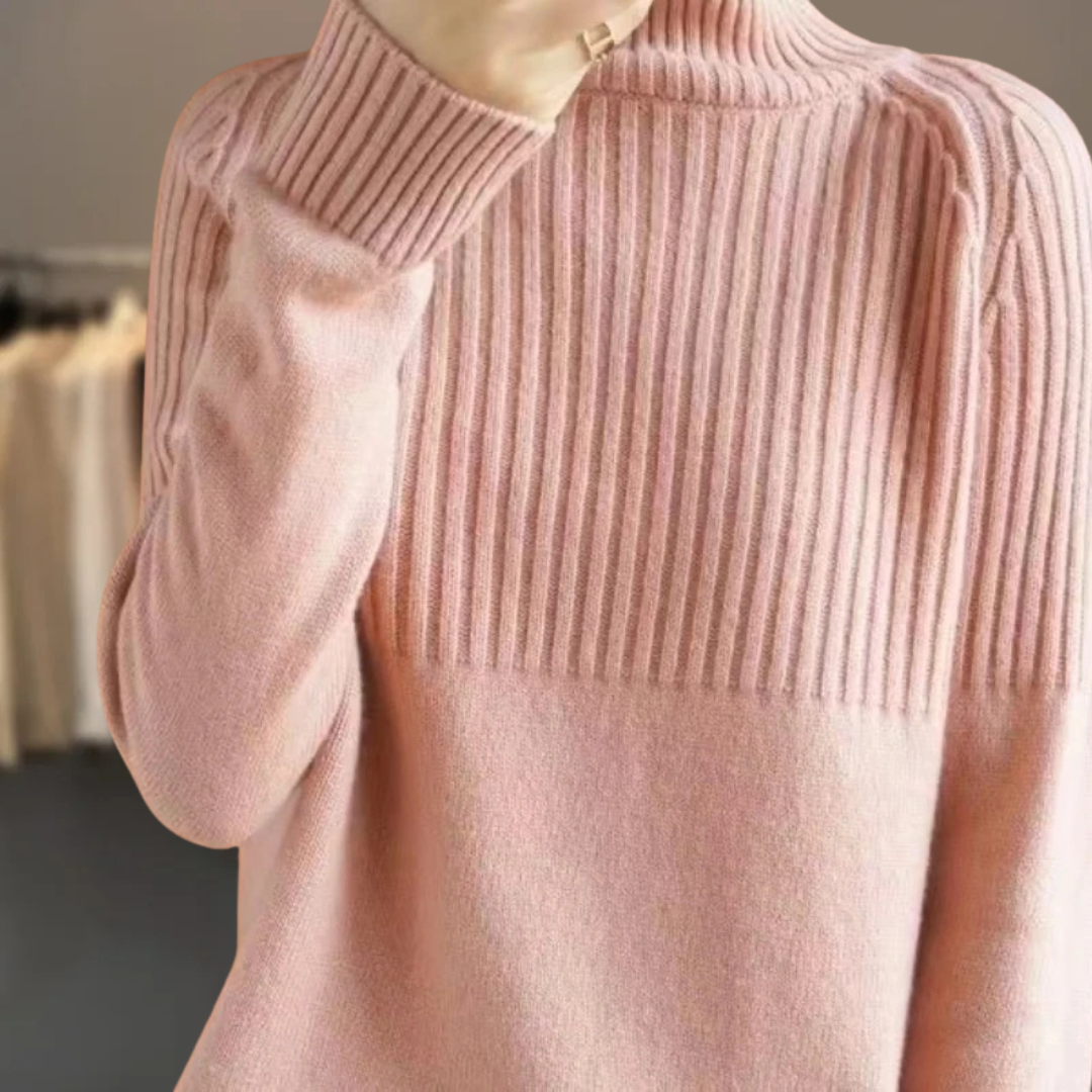 Relaxed-fit ribbed roll-neck Turtleneck Sweater