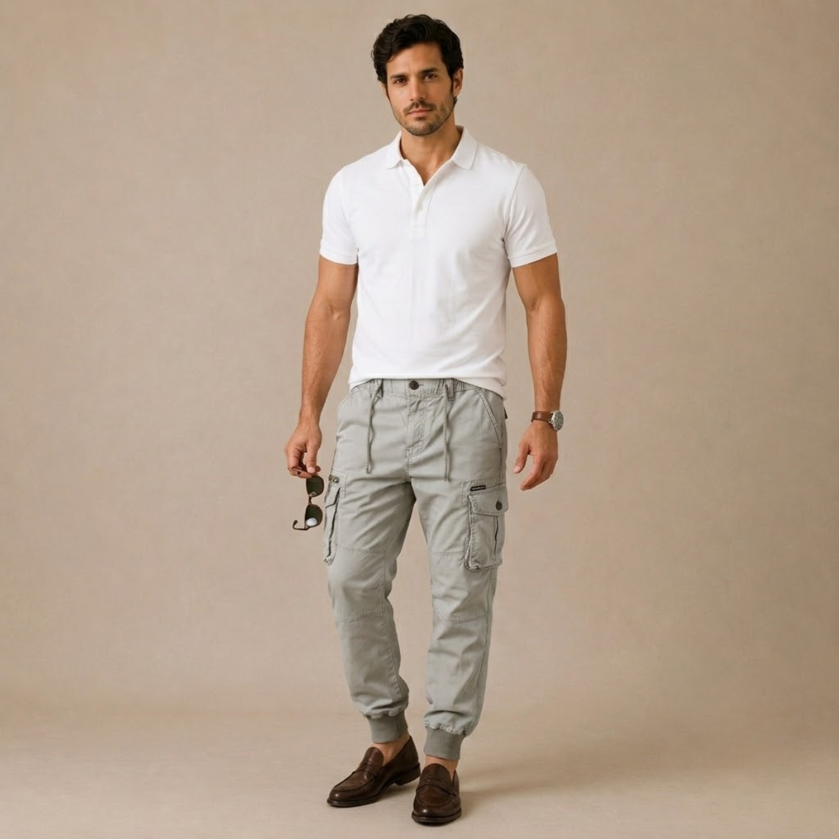 Comfortable Cotton Cargo Jeans with Pockets