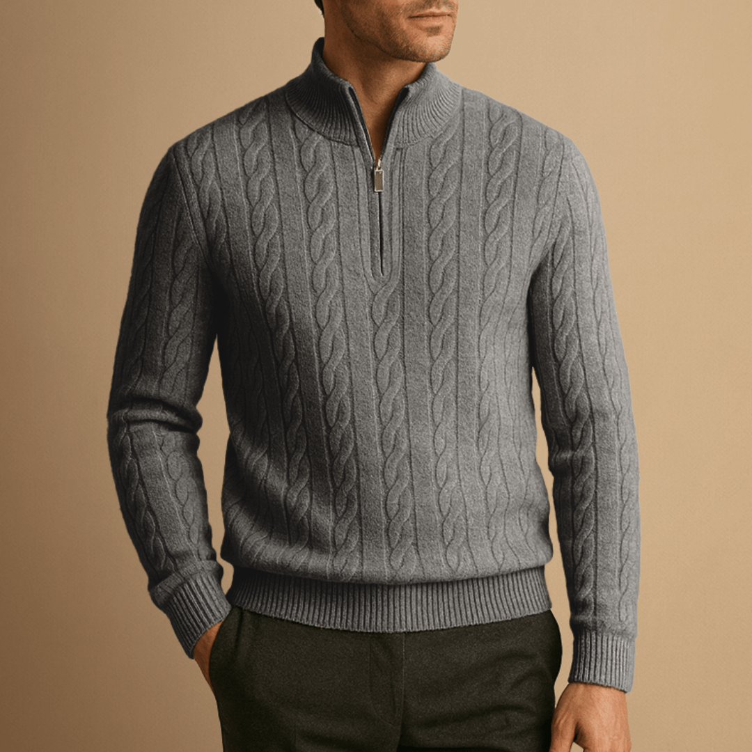 Carter Quarter Zip Cable Sweater