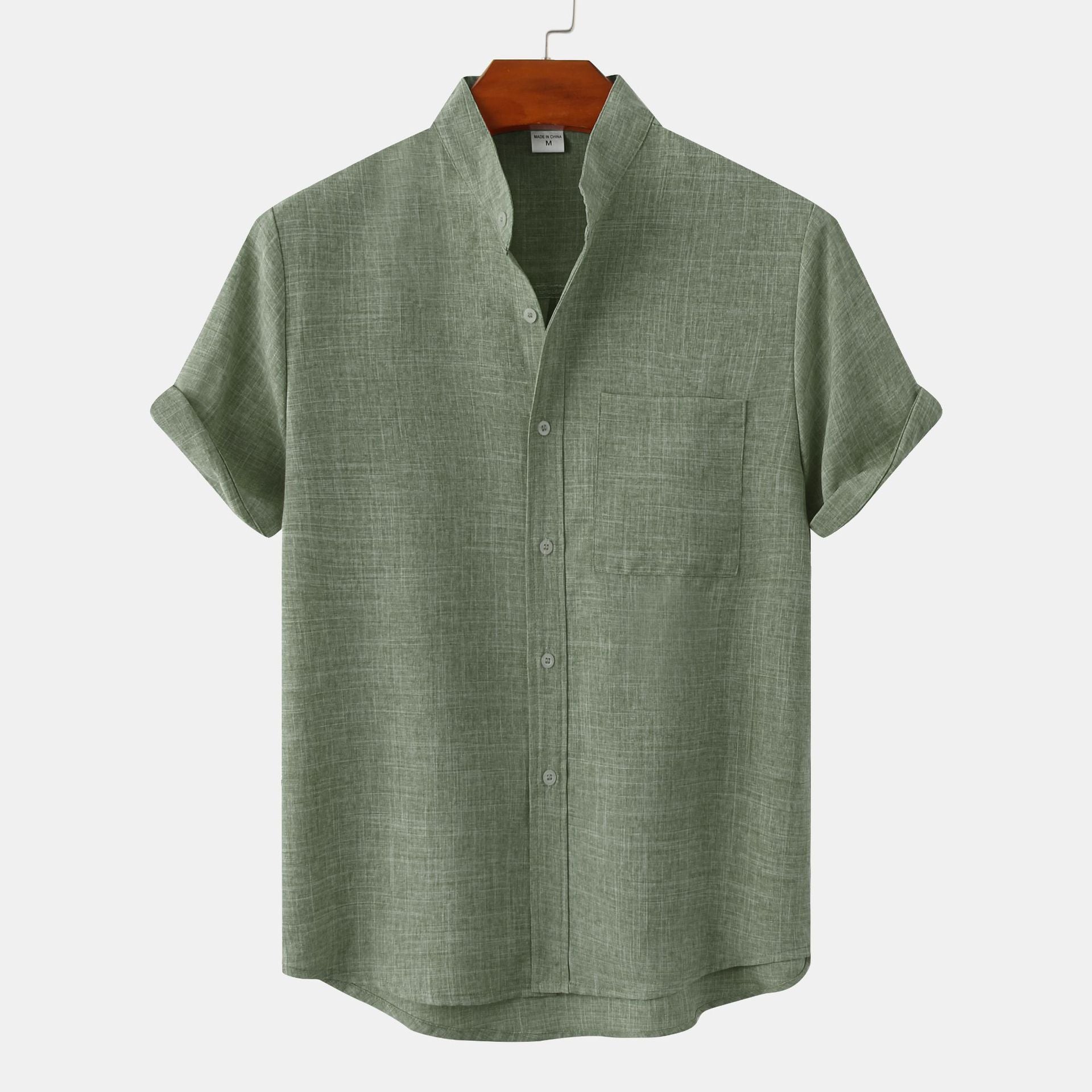 Hudson Short Sleeve Mandarin Collar Shirt