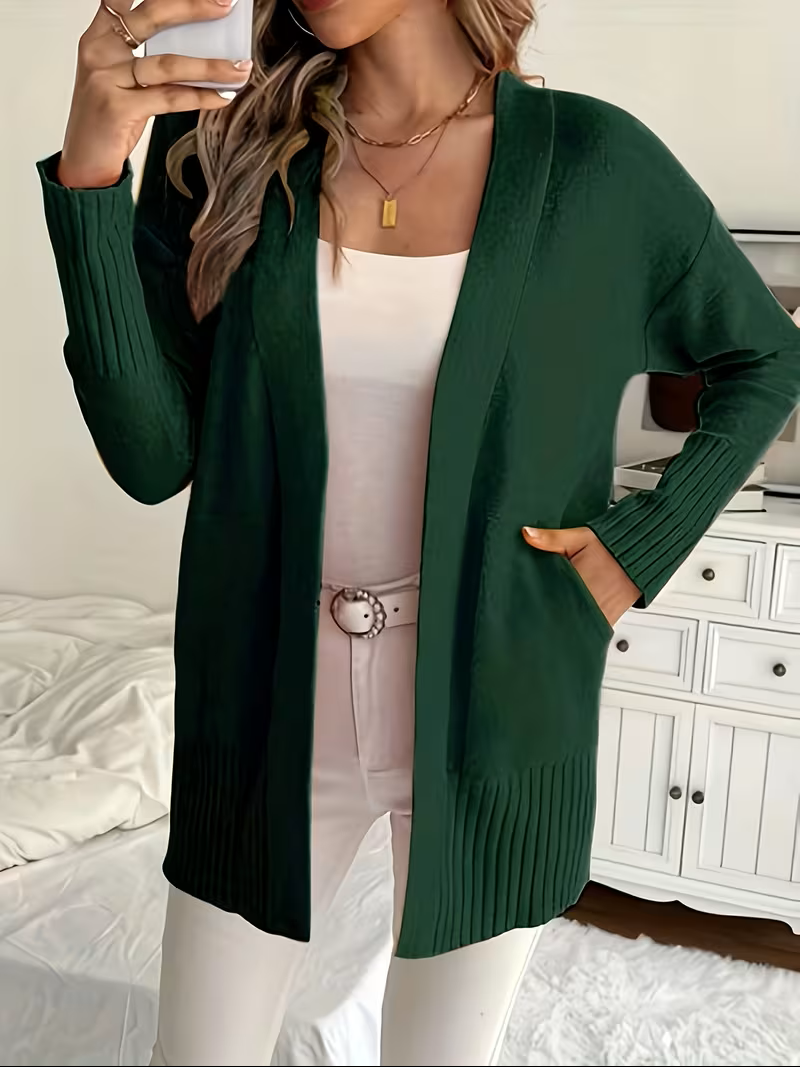 Women's Open-Front Cardigan, Relaxed Fit, Elegant