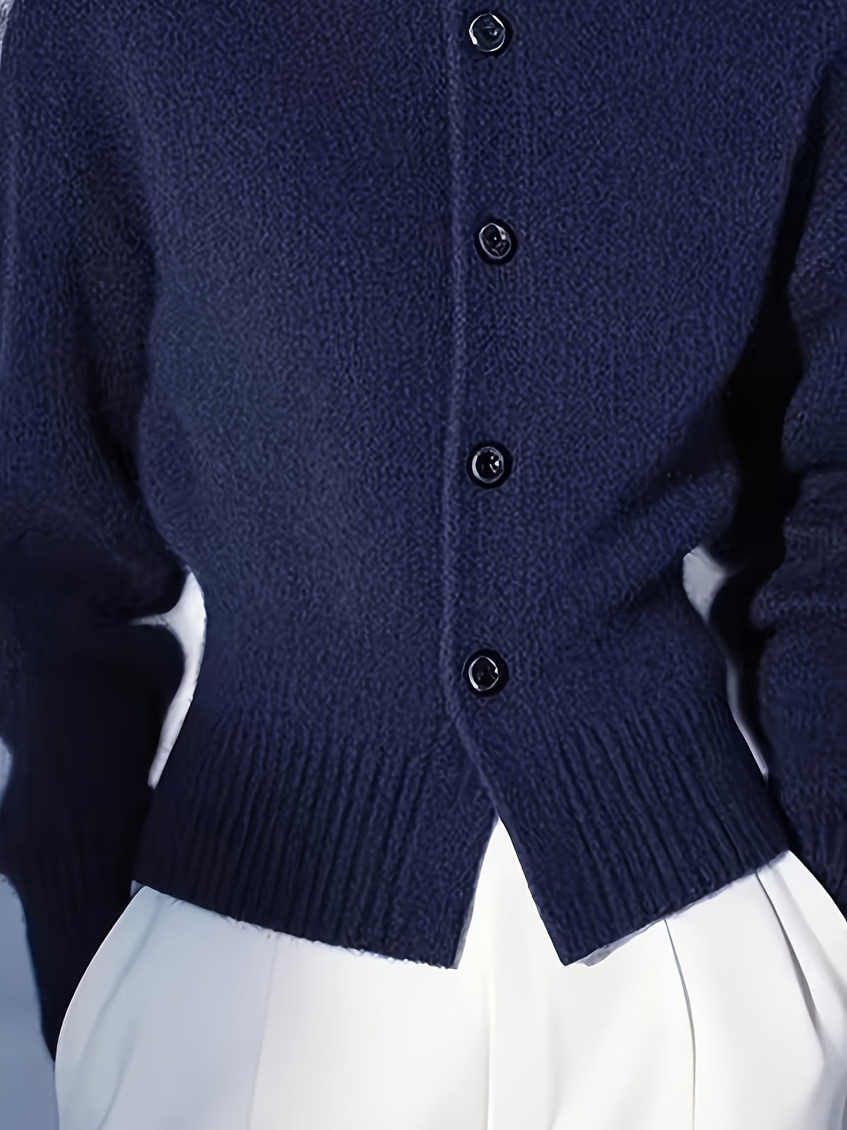 Women's High-Neck Cardigan with Buttons, Slim Fit