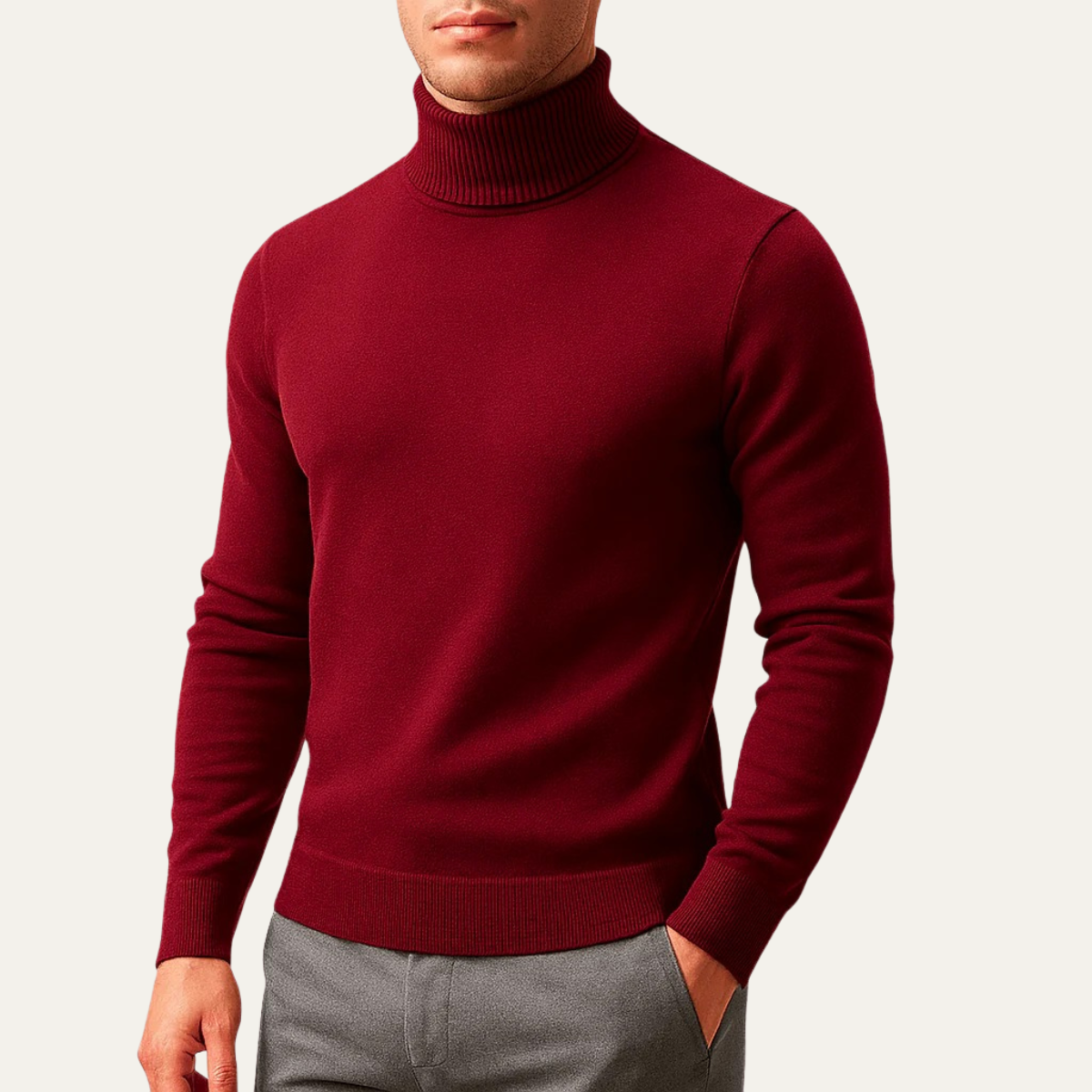 Men's Slim Fit Soft Knit Turtleneck Sweater