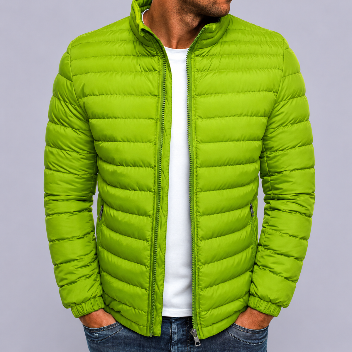 Fall Men's Lightweight High Neck Zip-Up Sweater | Knitwear