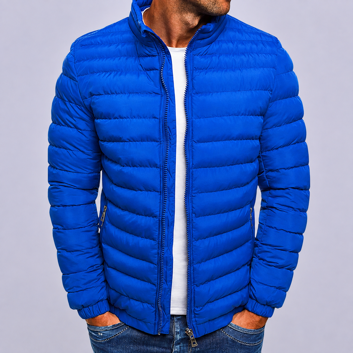 Fall Men's Lightweight High Neck Zip-Up Sweater | Knitwear