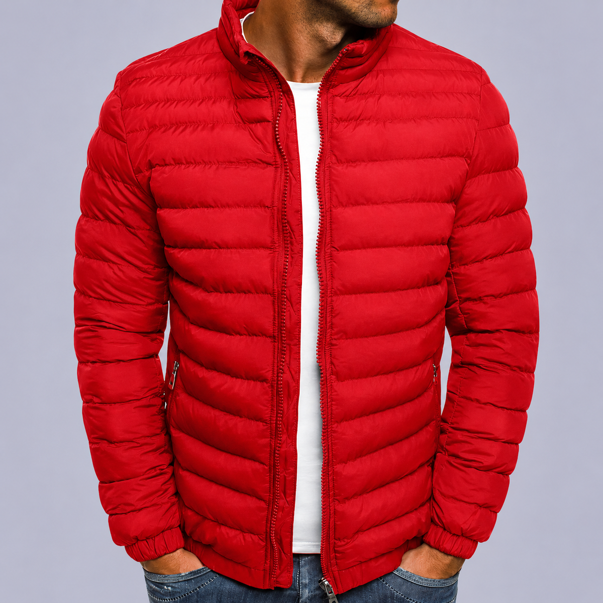 Fall Men's Lightweight High Neck Zip-Up Sweater | Knitwear
