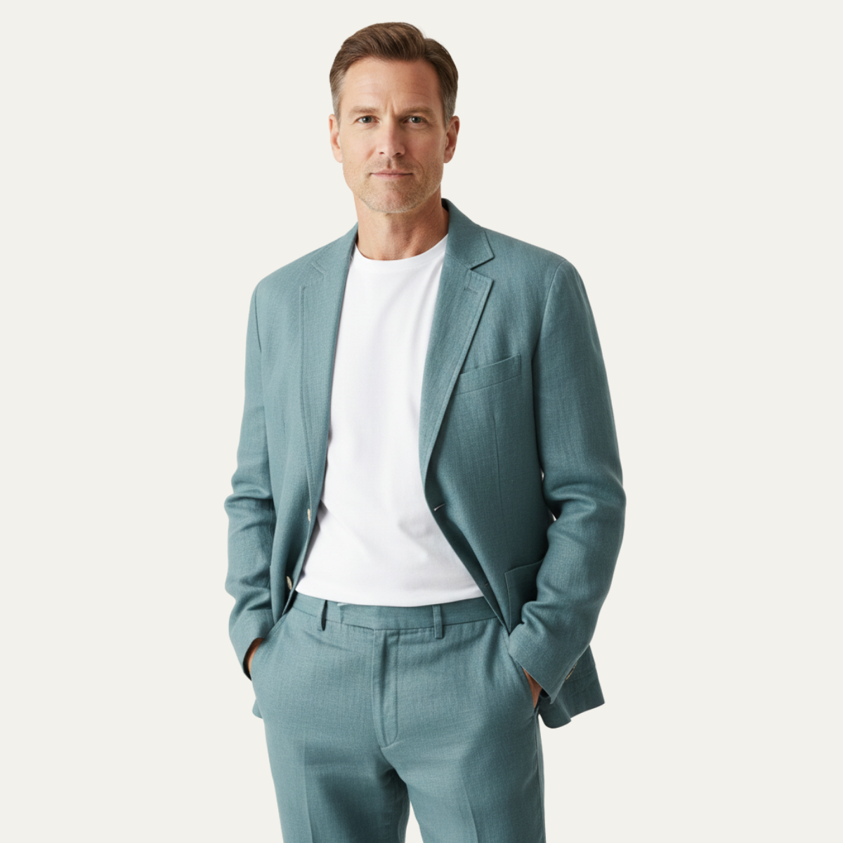 Lightweight Men’s Solid Color Linen Blazer