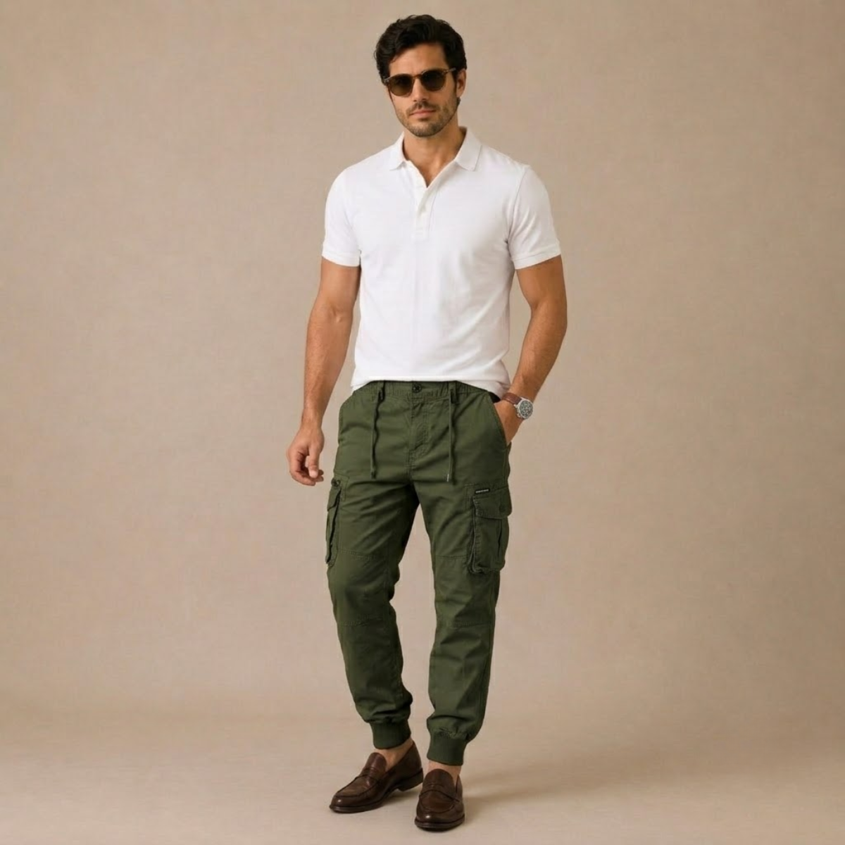 Comfortable Cotton Cargo Jeans with Pockets