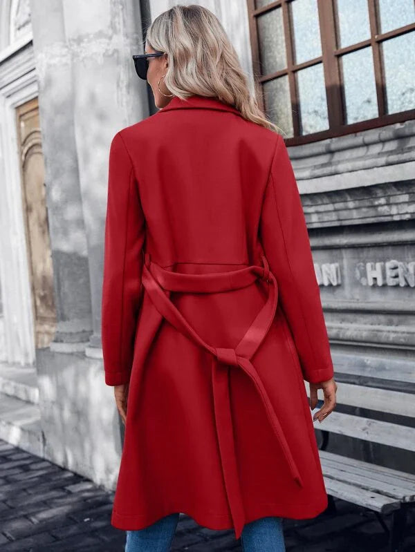 Women's A-Line Double-Breasted Trench Coat