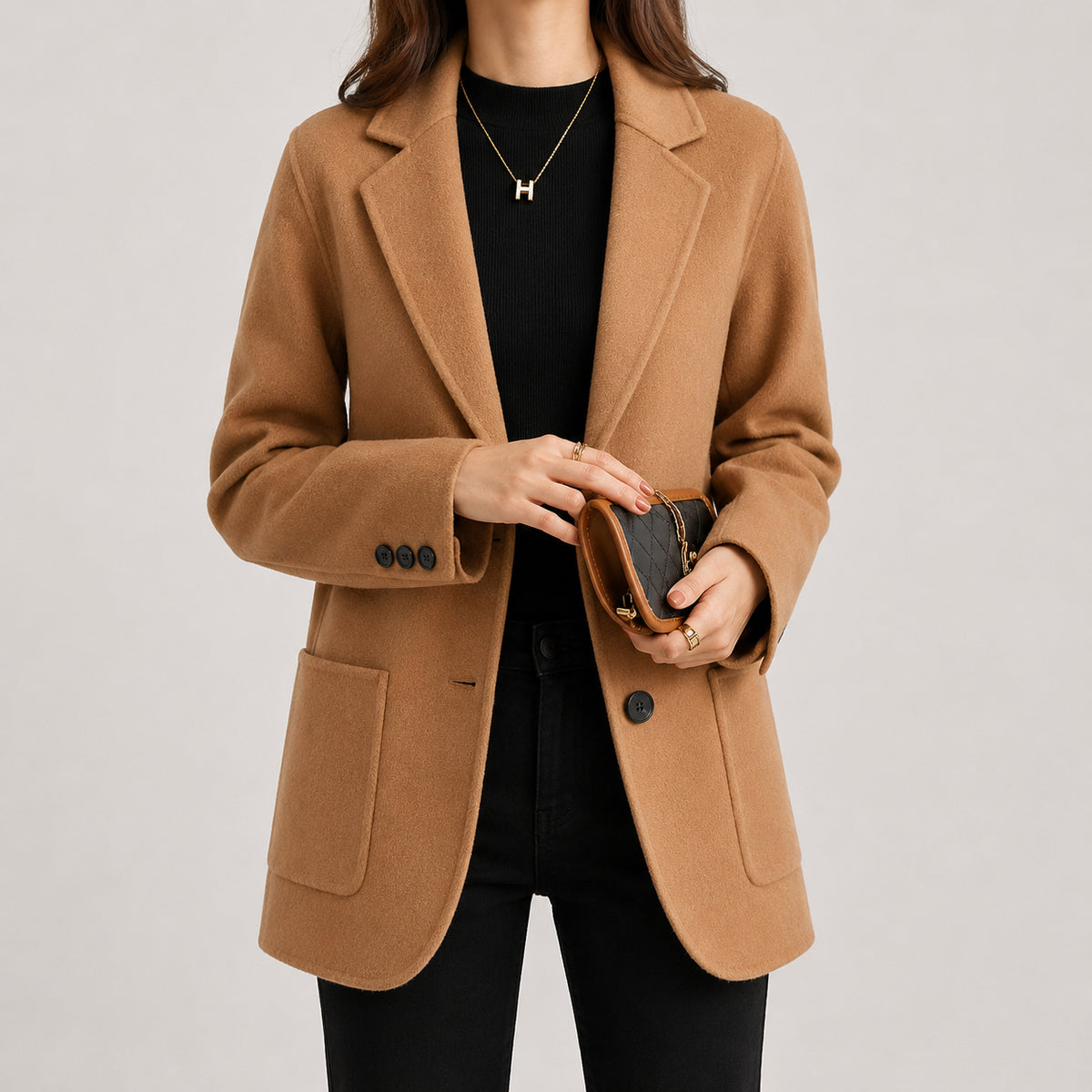 Fall Relaxed Fit Single Breasted Wool Blend Blazer | Occasion Wear