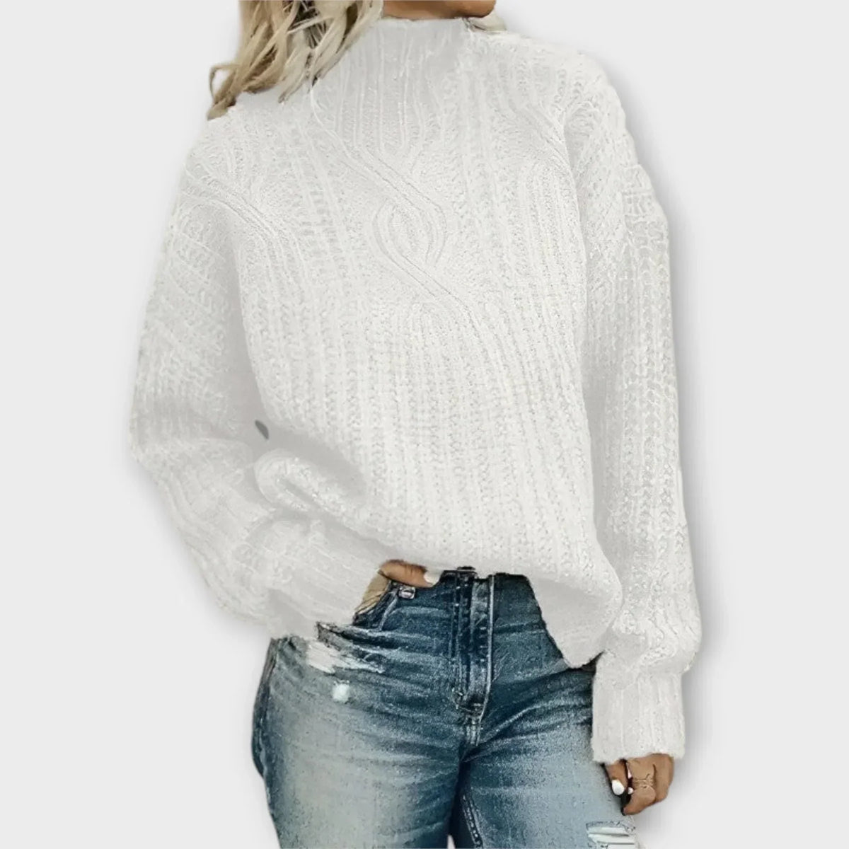 Relaxed-fit cable-knit roll-neck Sweater