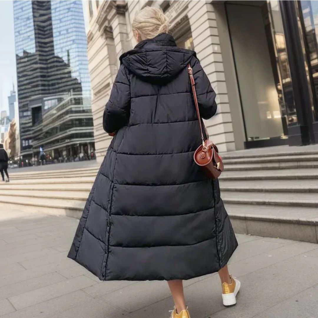 Puffer Jacket Women Winter Quilted Wool Blend